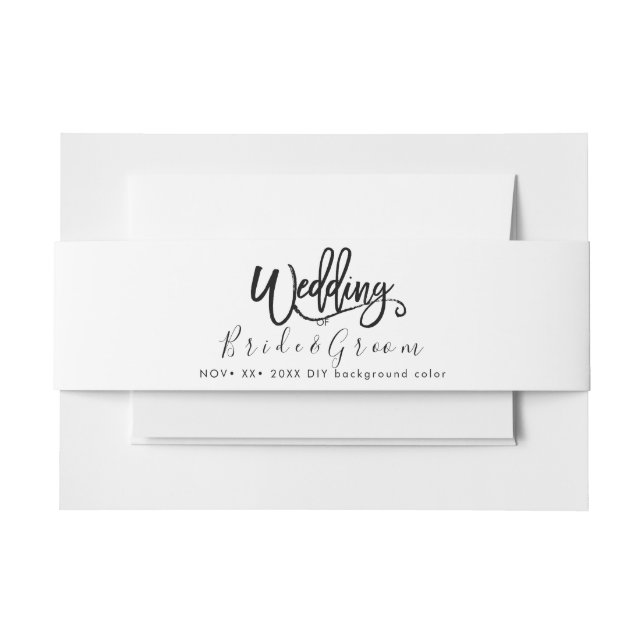 Cintas Para Invitaciones Boda en Blanco y Negro (Anverso Ejemplo)