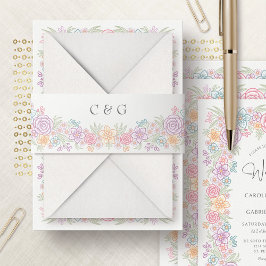 Cintas Para Invitaciones Boda en el Jardín de Flores Silvestres