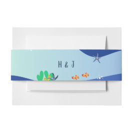 Cintas Para Invitaciones Boda en la Playa de Amor Costero 