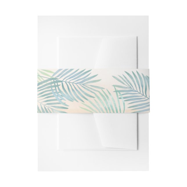 Cintas Para Invitaciones Boda en la playa de arena y palmeras (Anverso Ejemplo)