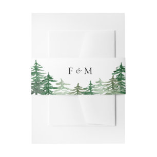 Cintas Para Invitaciones Boda encantada con acuarela de bosque forestal