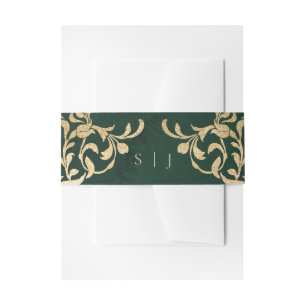 Cintas Para Invitaciones Boda encantado de Green Gold Emerald Victorian