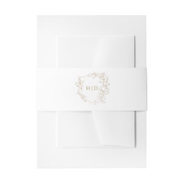 Cintas Para Invitaciones Boda escudo monograma botánico elegante dorado