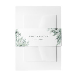 Cintas Para Invitaciones Boda Evergreen Winter Floral Elegante