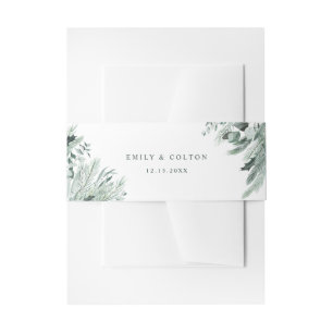 Cintas Para Invitaciones Boda Evergreen Winter Floral Elegante