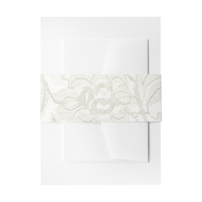 Cintas Para Invitaciones Boda Faux White Lace (Anverso Ejemplo)