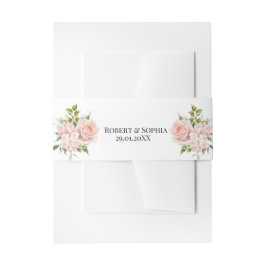 Cintas Para Invitaciones Boda Flor de Rosa Rubor
