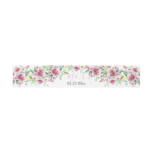 Cintas Para Invitaciones Boda floral acuarela amarilla rosa