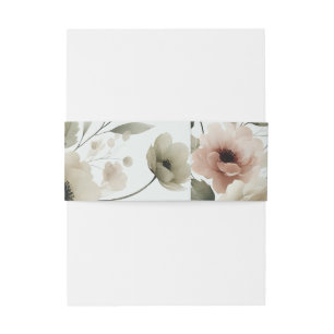 Cintas Para Invitaciones Boda floral acuarela verde oliva caqui