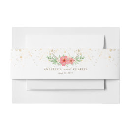 Cintas Para Invitaciones Boda floral acuático rosa e marfil