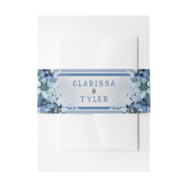 Cintas Para Invitaciones Boda Floral Azul