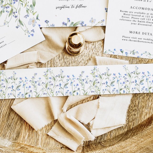 Cintas Para Invitaciones Boda Floral Azul (Subido por el creador)