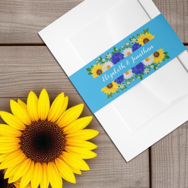 Cintas Para Invitaciones Boda floral azul cielo de verano (Subido por el creador)