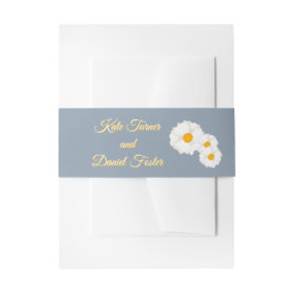 Cintas Para Invitaciones Boda Floral Azul Polvoriento 