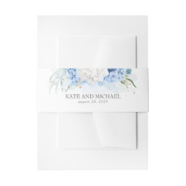 Cintas Para Invitaciones Boda floral azul y blanco turbio