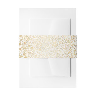 Cintas Para Invitaciones boda floral blanco y dorado vintage