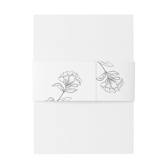 Cintas Para Invitaciones Boda floral blanco y negro moderno (Reverso ejemplo)