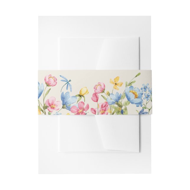 Cintas Para Invitaciones Boda floral boho (Anverso Ejemplo)