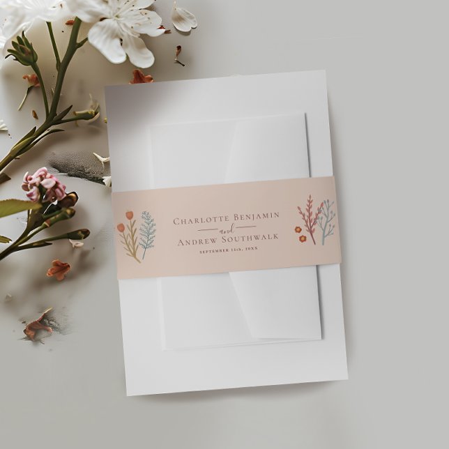 Cintas Para Invitaciones Boda Floral Boho Wildflower (Subido por el creador)