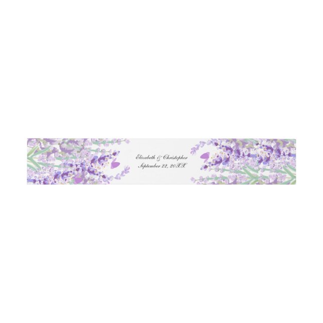 Cintas Para Invitaciones Boda floral botánica de lavanda (Superficie plana)