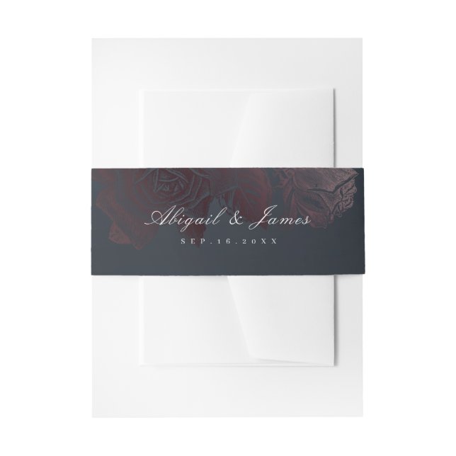 Cintas Para Invitaciones Boda floral botánico lujoso moody (Anverso Ejemplo)