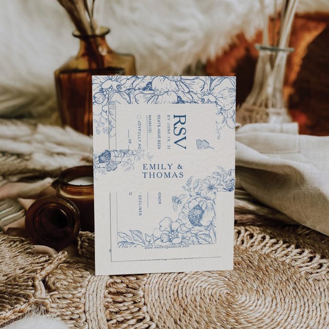 Cintas Para Invitaciones Boda Floral Chinoiserie (Subido por el creador)