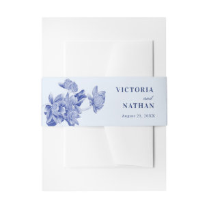 Cintas Para Invitaciones Boda floral Chinoiserie Classic Light Blue
