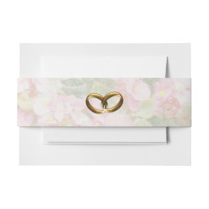 Cintas Para Invitaciones Boda floral con grifo dorado