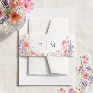 Cintas Para Invitaciones Boda floral de acuarela de flores silvestres