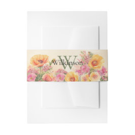 Cintas Para Invitaciones Boda floral de acuarela de primavera