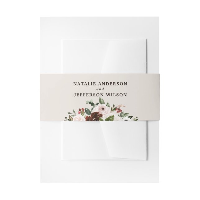 Cintas Para Invitaciones Boda floral de acuarela rusa (Anverso Ejemplo)