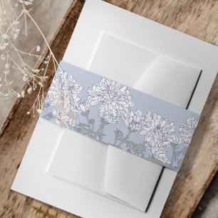 Cintas Para Invitaciones Boda floral de flor blanca gris crisantemo