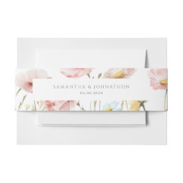 Cintas Para Invitaciones Boda floral de flores silvestres de color rosa son