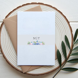 Cintas Para Invitaciones Boda floral de hortensias azules polvorientos con 