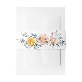 Cintas Para Invitaciones Boda floral de jardín pintada a mano
