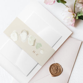 Cintas Para Invitaciones Boda floral de jungla tropical de hierba crema