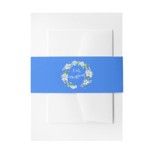 Cintas Para Invitaciones Boda floral de margarita azul en el país blanco