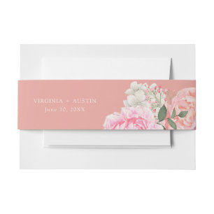 Cintas Para Invitaciones Boda Floral de Melocotón