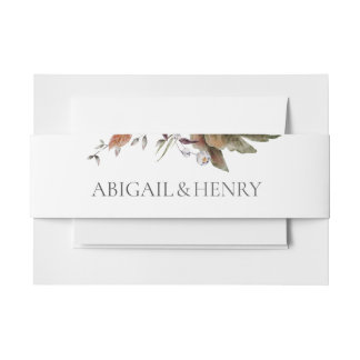 Cintas Para Invitaciones Boda Floral de Otoño Romance