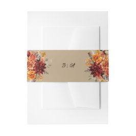 Cintas Para Invitaciones Boda Floral de Otoño Terracota Ligera
