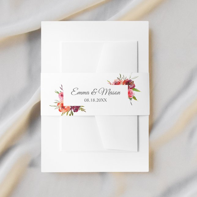 Cintas Para Invitaciones Boda floral de Romance radiante (Subido por el creador)