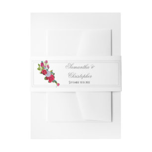 Cintas Para Invitaciones Boda floral de rosa rojo