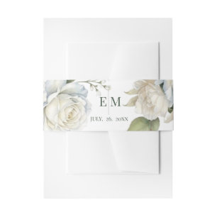 Cintas Para Invitaciones Boda floral de rosas salvia