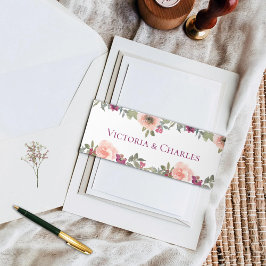 Cintas Para Invitaciones Boda floral de Rubor romántico