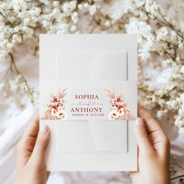 Cintas Para Invitaciones Boda Floral de Umber Quemado Boho