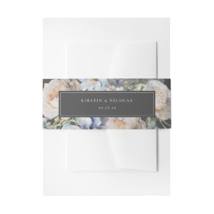 Cintas Para Invitaciones Boda Floral Dusty Blue Garden