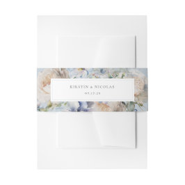 Cintas Para Invitaciones Boda Floral Dusty Blue Garden