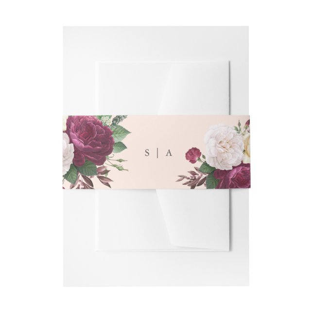 Cintas Para Invitaciones Boda floral elegante (Anverso Ejemplo)