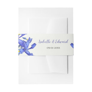 Cintas Para Invitaciones Boda floral elegante de acuarela azul