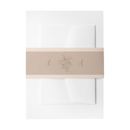 Cintas Para Invitaciones Boda floral elegante en beige